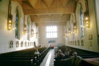 Looking down the church hall.